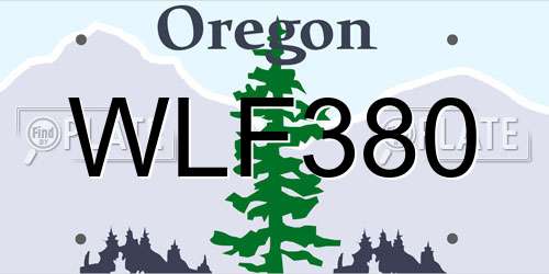 WLF380 Oregon License Plate