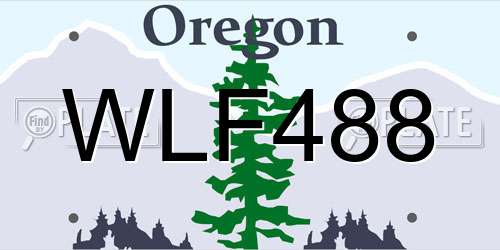 WLF488 Oregon License Plate