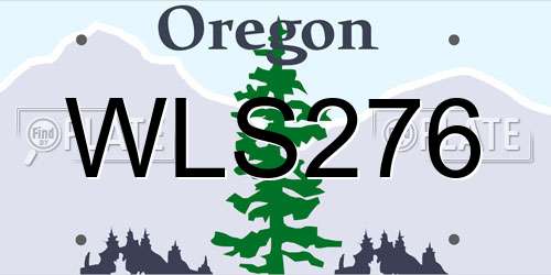 WLS276 Oregon License Plate