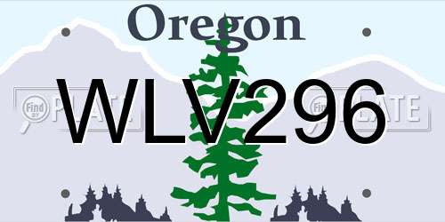 WLV296 Oregon License Plate