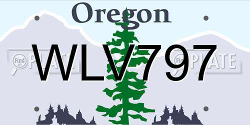 WLV797 Oregon License Plate