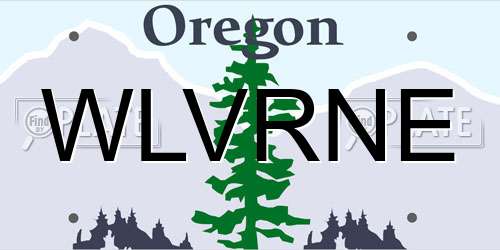 WLVRNE Oregon License Plate