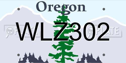 WLZ302 Oregon License Plate