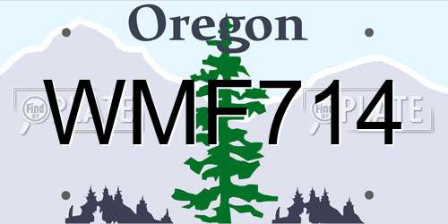 WMF714 Oregon License Plate