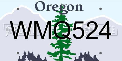 WMQ524 Oregon License Plate