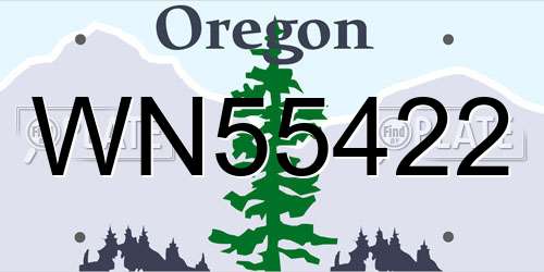 WN55422 Oregon License Plate