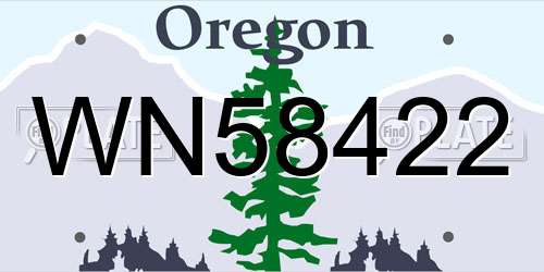 WN58422 Oregon License Plate