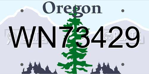 WN73429 Oregon License Plate