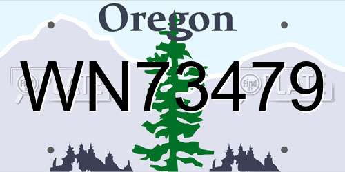 WN73479 Oregon License Plate