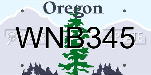 WNB345 Oregon License Plate