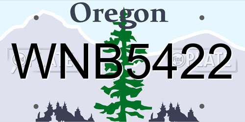 WNB5422 Oregon License Plate