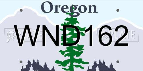 WND162 Oregon License Plate