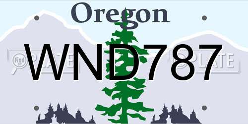 WND787 Oregon License Plate
