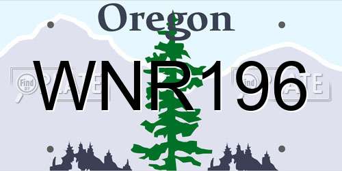 WNR196 Oregon License Plate
