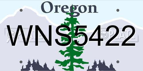 WNS5422 Oregon License Plate