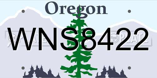WNS8422 Oregon License Plate