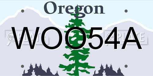 WOO54A Oregon License Plate