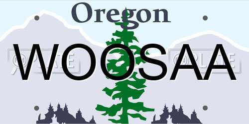 WOOSAA Oregon License Plate