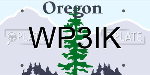 WP3IK Oregon License Plate