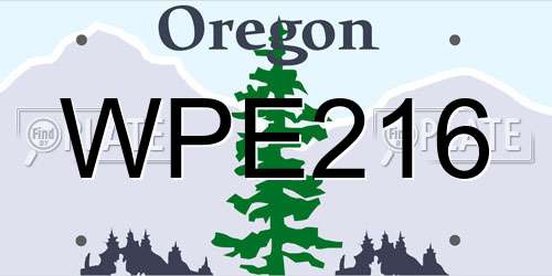 WPE216 Oregon License Plate