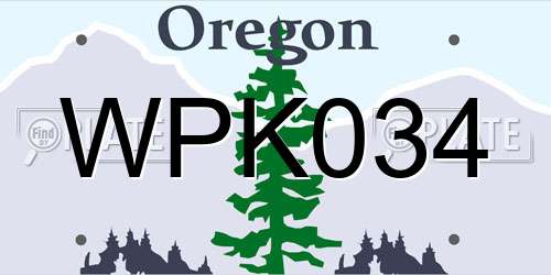 WPK034 Oregon License Plate