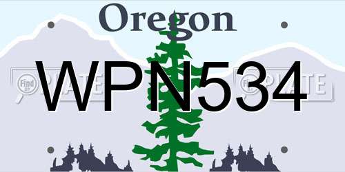 WPN534 Oregon License Plate