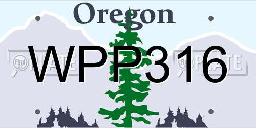 WPP316 Oregon License Plate