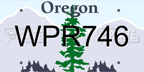 WPR746 Oregon License Plate