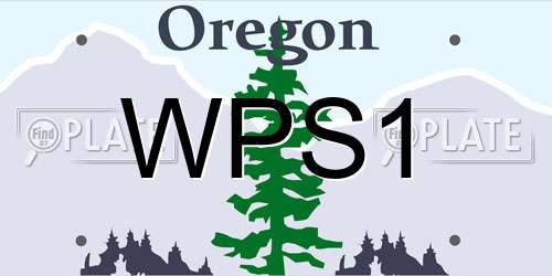 WPS1 Oregon License Plate