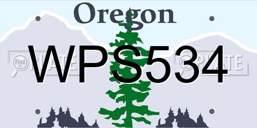 WPS534 Oregon License Plate