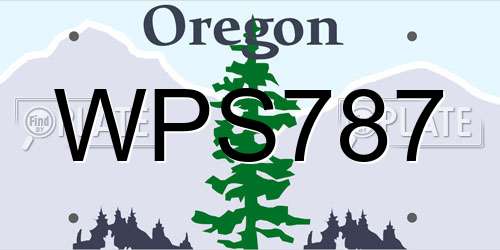 WPS787 Oregon License Plate