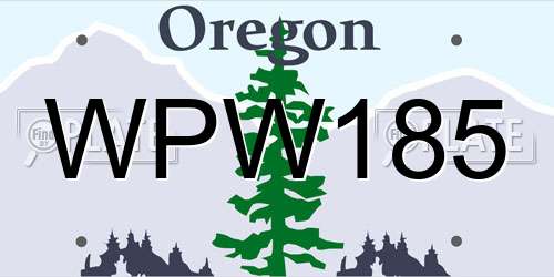 WPW185 Oregon License Plate