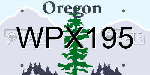 WPX195 Oregon License Plate