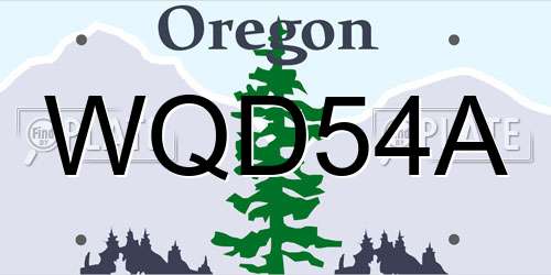 WQD54A Oregon License Plate