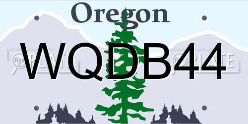 WQDB44 Oregon License Plate
