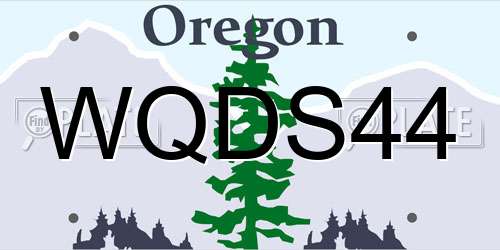 WQDS44 Oregon License Plate