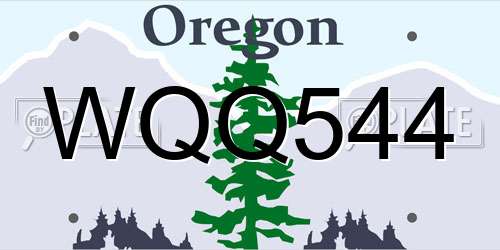 WQQ544 Oregon License Plate