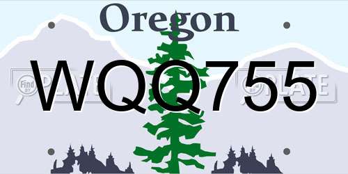 WQQ755 Oregon License Plate