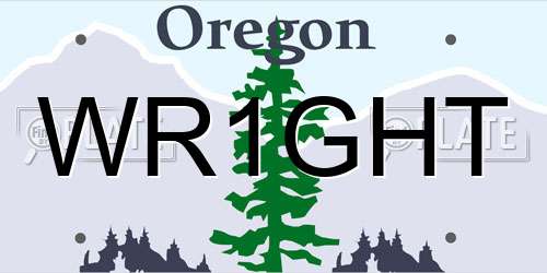 WR1GHT Oregon License Plate