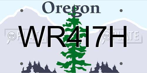 WR4I7H Oregon License Plate