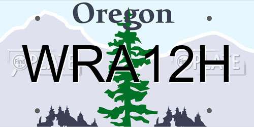WRA12H Oregon License Plate