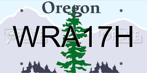 WRA17H Oregon License Plate