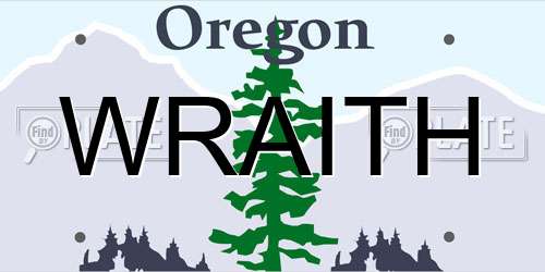 WRAITH Oregon License Plate