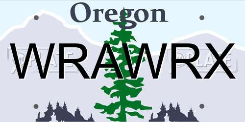 WRAWRX Oregon License Plate