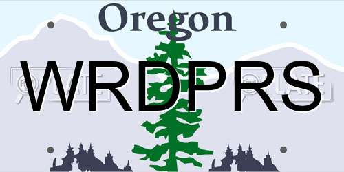WRDPRS Oregon License Plate