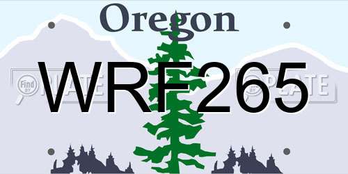 WRF265 Oregon License Plate
