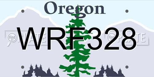 WRF328 Oregon License Plate