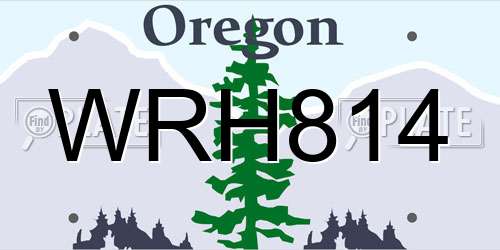 WRH814 Oregon License Plate
