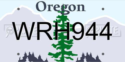 WRH944 Oregon License Plate