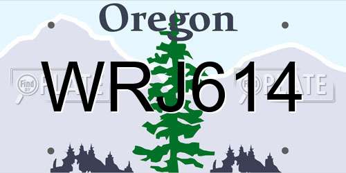 WRJ614 Oregon License Plate